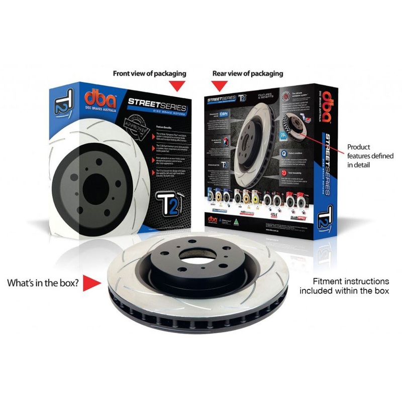 BMW 5 Series 10- Street T2 Slot KP Front DBA Disc Brake Rotors